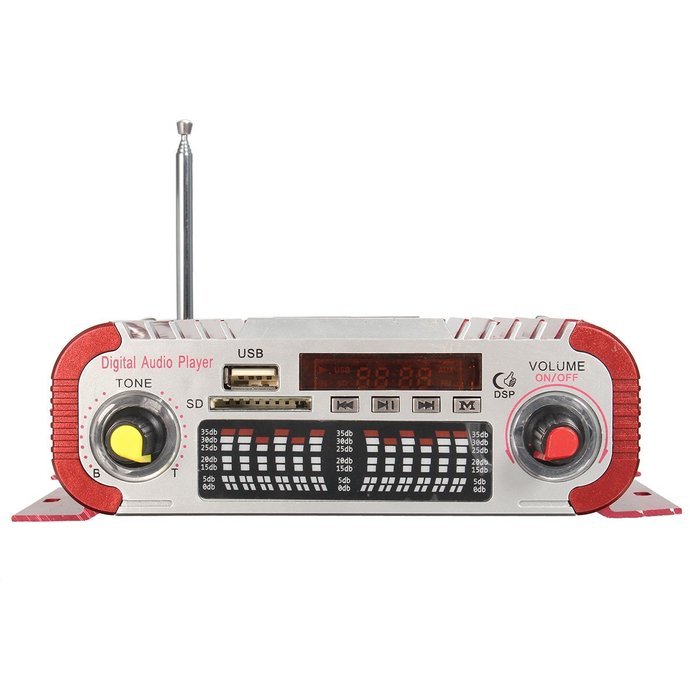Mini Amplifier, ELEGIANT HiFi Digital Super Bass Stereo Audio Amplifier Support USB / SD / MMC Card Built-in FM... N12