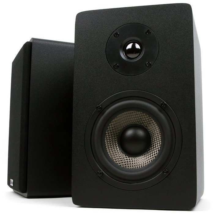 Micca MB42X Bookshelf Speakers With 4-Inch Carbon Fiber Woofer and Silk Dome Tweeter (Black, Pair) and AmazonBasics... N4