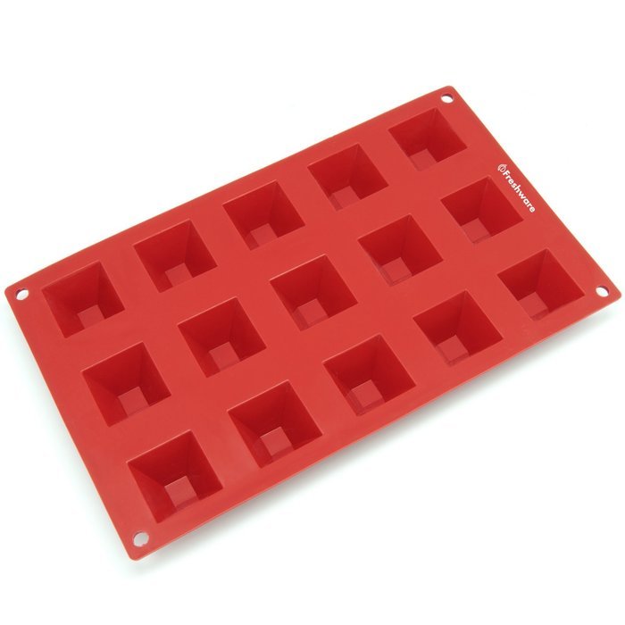 Freshware SM-101RD 15-Cavity Silicone Mini Pyramid Chocolate, Candy and Gummy Mold N2