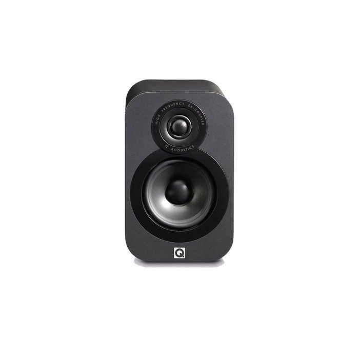 Q Acoustics 3010 Bookshelf Speaker Pair (Graphite) + QED Silver Anniversary XT Speaker Cable Pair 6.5 Feet (2... N2