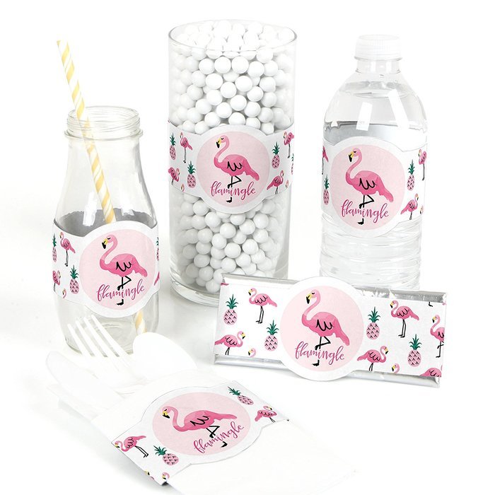 Flamingo - Party Like a Pineapple - DIY Party Wrapper Favors - Set of 15