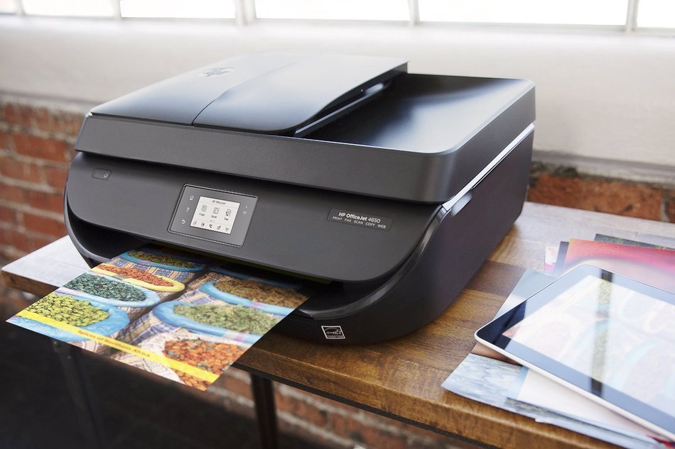 HP OfficeJet 4650 Wireless All-in-One Photo Printer with Mobile Printing, Instant Ink ready (F1J03A)