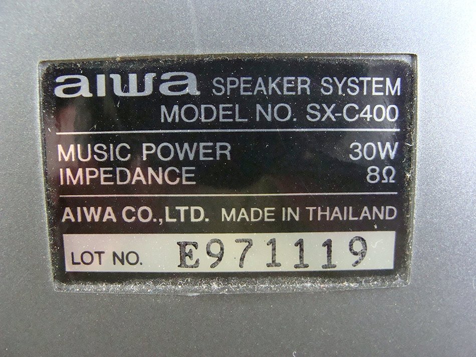 Aiwa Black Net SX-R210 Surround Speaker System 2 Bookshelf Surround Speakers N6