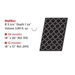 MUFFINS / DARIOLES 3.6 oz CUP CAKE 24 Moulds