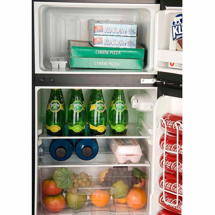 3.2 Cubic Feet 2-Door True-Freezer Compartment, Refrigerator, Black