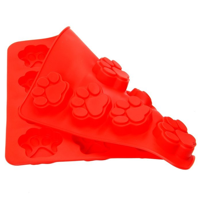 Kingstar Silicone Mini Paw Cake Pan Bone Bakeware Baking Mold Set of 2 with Lovely Brush, 29-cavity N6