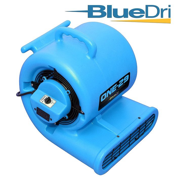 Blue ONE-29 Portable Air Mover Carpet Dryer 2900 CFM 3 Speed 2.9 AMPS Fully Stackable GFCI 4 Unit Daisy Chain... N8