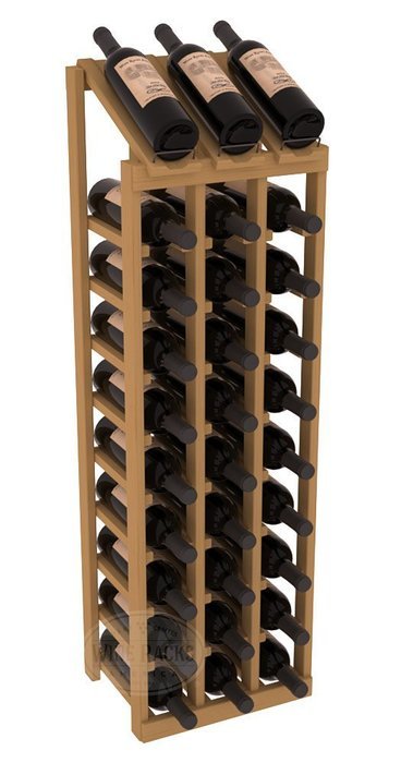 Wine Racks America Ponderosa Pine 3 Column 10 Row Display Top Kit. 13 Stains to Choose From!