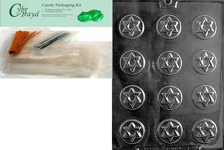 Cybrtrayd R072 Star of David Mints Chocolate Candy Mold with Exclusive Cybrtrayd Copyrighted Chocolate Molding... N3