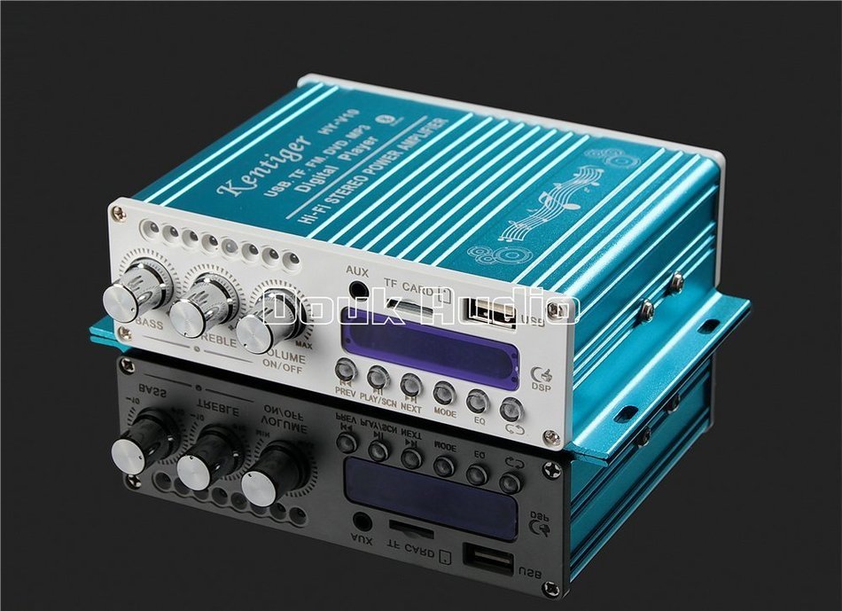Douk Audio Bluetooth Digital HiFi Stereo Power Amplifier Bass Auto Car Audio Amp USB MP3 FM (Blue) N21