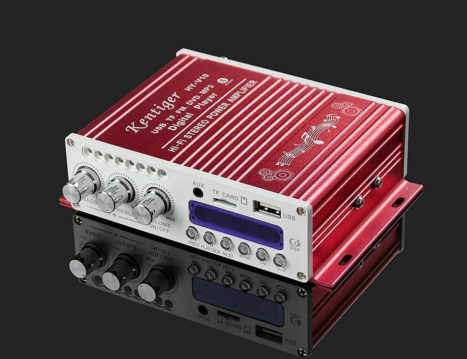 Douk Audio Bluetooth Digital HiFi Stereo Power Amplifier Bass Auto Car Audio Amp USB MP3 FM (Blue) N22