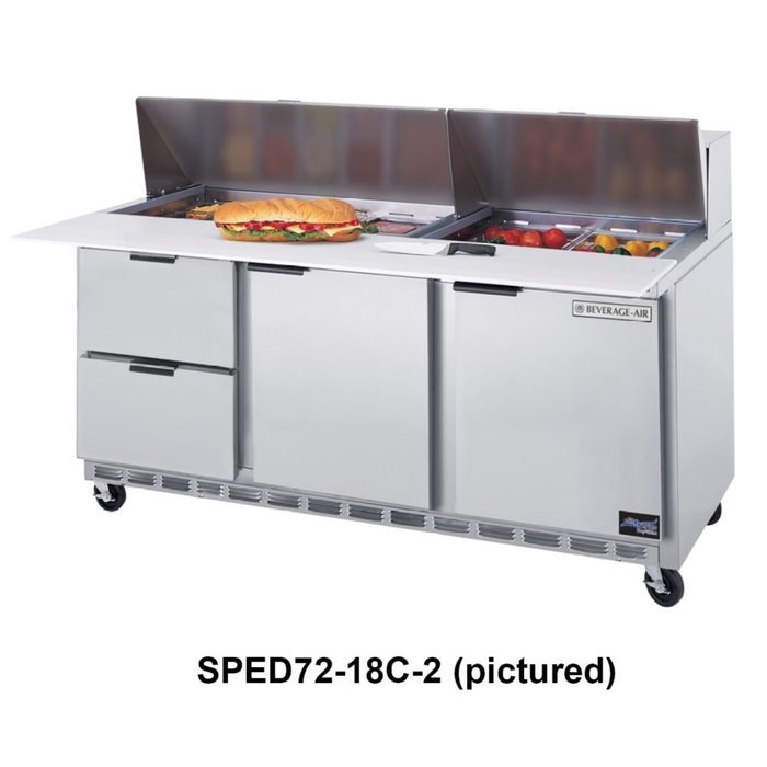 Beverage-Air Commercial Food Prep Tables 72 Sped72-12C-2