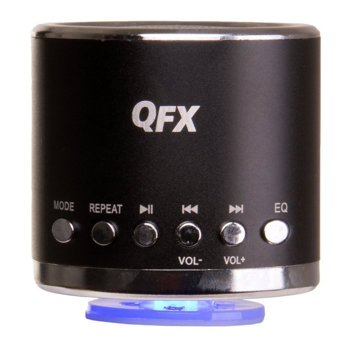 QFX CS59USBLACK Speaker with USB/Micro SD/FM Radio, Black
