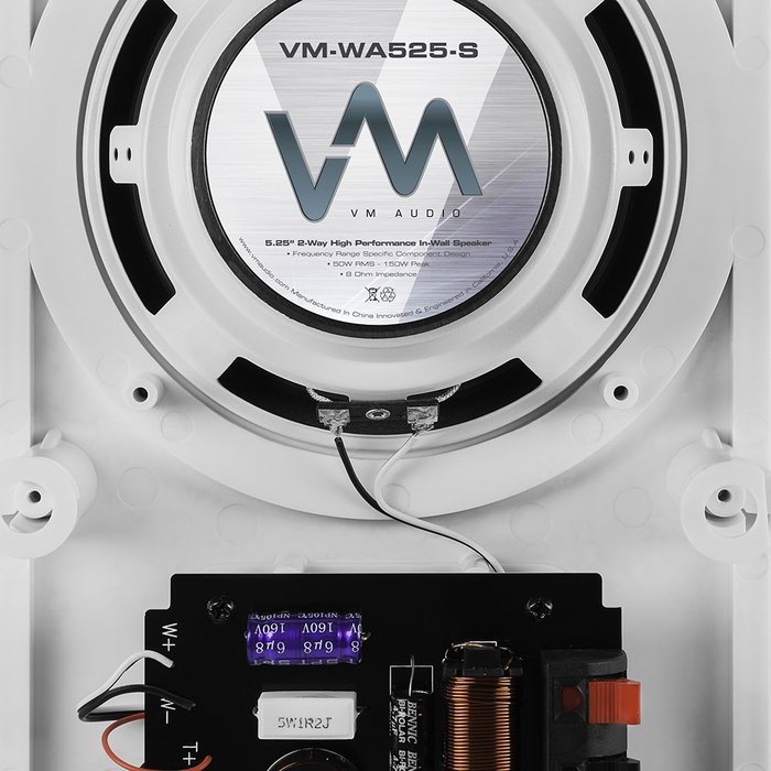 VM Audio Shaker 5.25-Inch 150W 2-Way In-Wall Surround Sound Speaker | VM-WA525-S N7