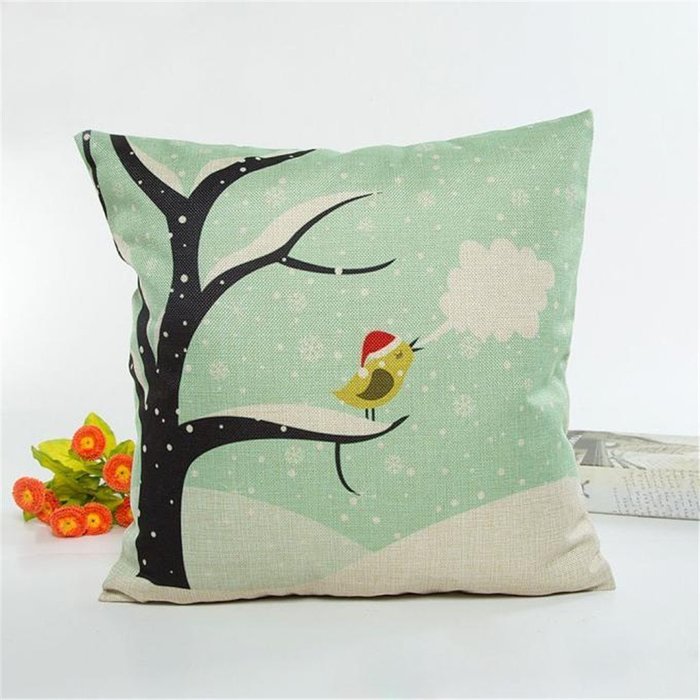 Pillow Cover,Haoricu Vintage Christmas Lovely Pillow Case Sofa Waist Throw Cushion Cover Home Decor (Coffee) N8