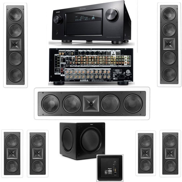 Klipsch KL-6504-THX(3 Speaker) In-Wall 7.1-SW-310 Denon IN-Command AVR-4520CI- White