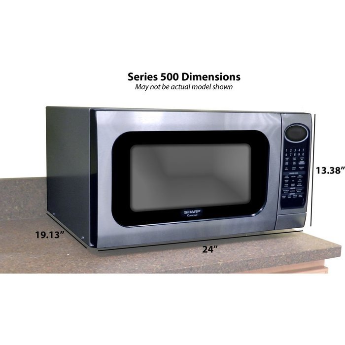 Sharp R-530ES 2-Cubic-Foot 1200-Watt Microwave, Stainless Steel and Black N3