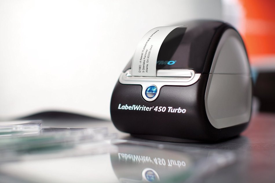 DYMO LabelWriter 450 Turbo Label Maker with Bonus LW White Address Labels, 1-1/8-In. x 3-3-1/2-In., Roll of 350 N2