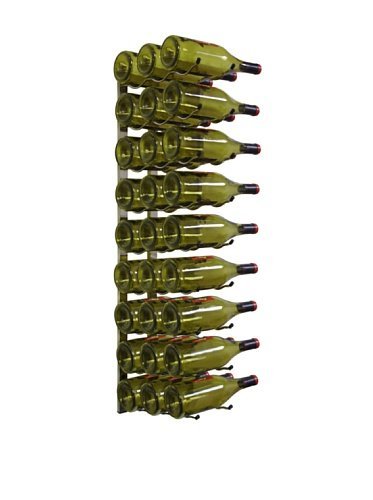 Epicureanist Metal Wall-Mount 27-Bottle Wine Rack, Nickel
