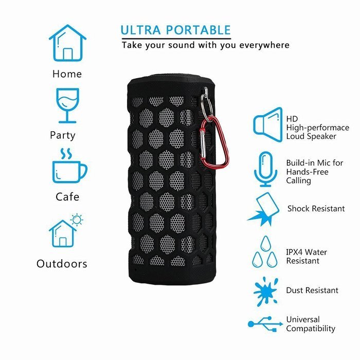 Raking Hi-fi Wireless Bluetooth Speaker 2-in-1 ,CSR4.0 Bass Resonance, 7000mAh Power Bank Rechargeable,SCS ETC... N5