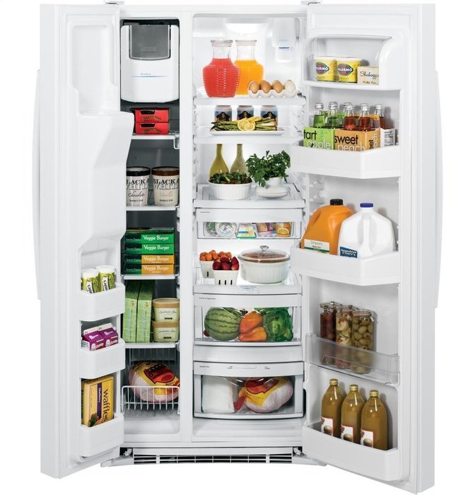 GE GSS23HGHWW 22.5 Cu. Ft. White Side-By-Side Refrigerator
