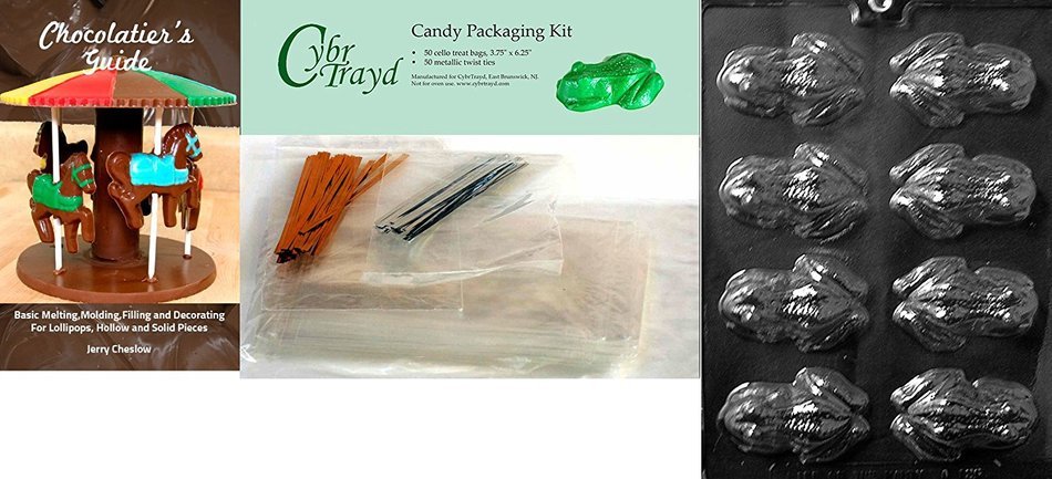 Cybrtrayd A126 Frog Chocolate Candy Mold with Exclusive Cybrtrayd Copyrighted Chocolate Molding Instructions N2