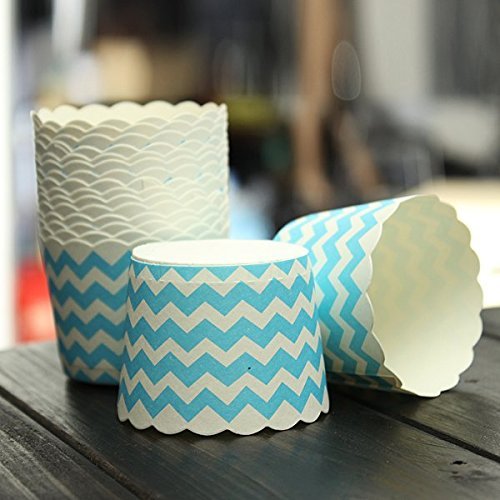 50Pcs Wavy Paper Cake Cup Liners Baking Cupcake Muffin Pastry N7