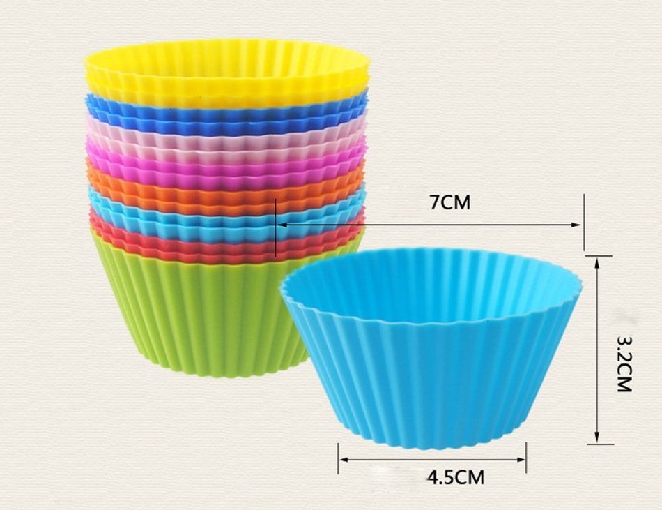 Misula 24 Pack Reusable & Nonstick Baking Cups 2.8 inch Silicone Cupcake Liners - - Muffin Molds - Cupcake Holders... N6
