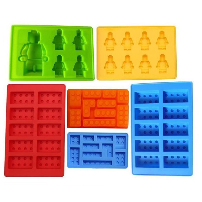 GoFriend&reg; 6pcs Silicone Building Brick & Multi-size Minifigure Robot Ice Tube Tray Candy Mold Set, Chocolate Molds... N2