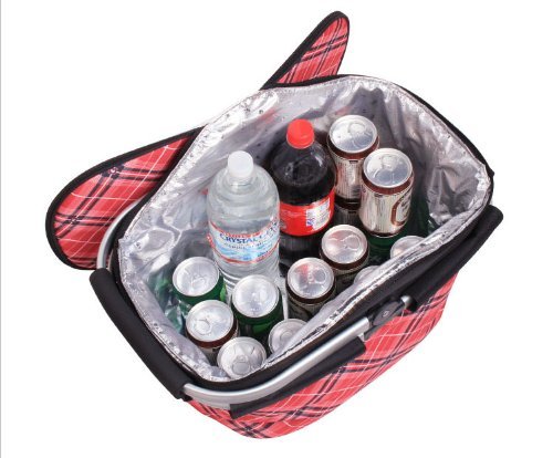 Outdoor Picnic Basket Portable Cooler Bag 46*25*33Cm N2