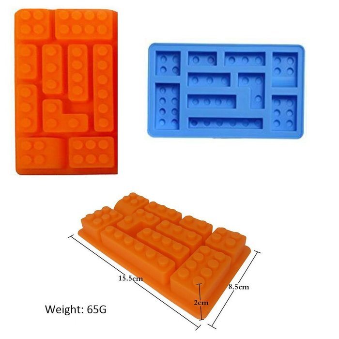 GoFriend&reg; 6pcs Silicone Building Brick & Multi-size Minifigure Robot Ice Tube Tray Candy Mold Set, Chocolate Molds... N3