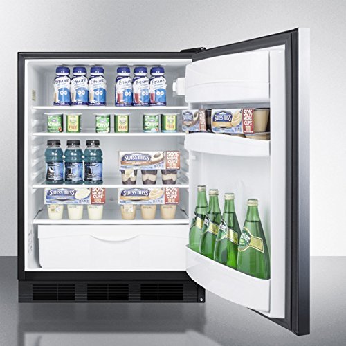 Summit FF6BSSHHADA: ADA compliant freestanding all-refrigerator with stainless steel door, horizontal handle,...