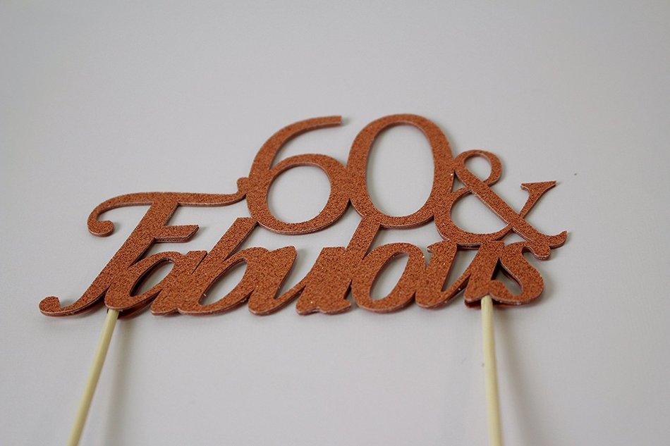 All About Details Copper 60-&-fabulous Cake Topper
