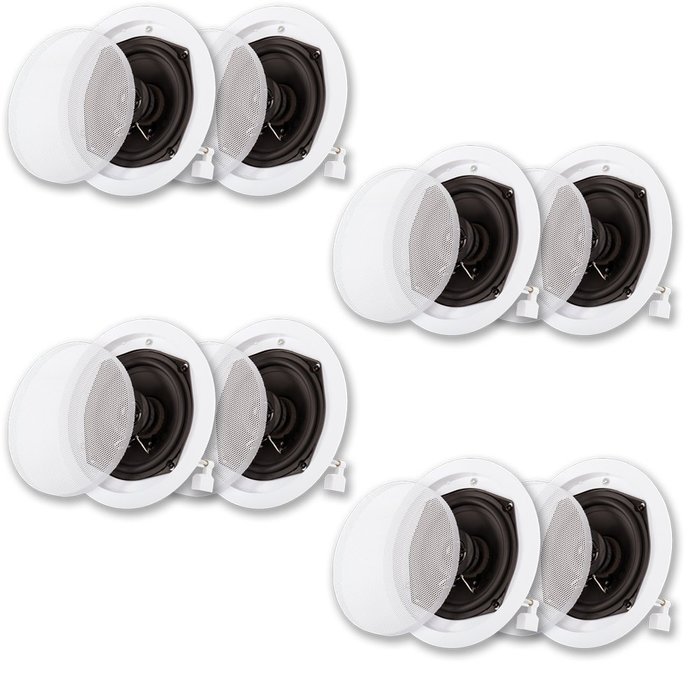 Acoustic Audio R191 In Ceiling / In Wall Speaker 4 Pair Pack 2 Way Home Theater 1600 Watt New R191-4Pr