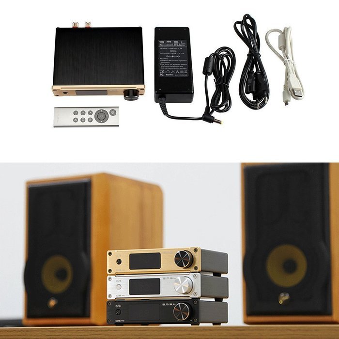 HONGYU SMSL Q5 Pro Stereo Remote Control HiFi Pure Digital Amplifier USB Coax Optic Input 192KHZ 44Bit Audio Power... N13