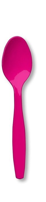 Creative Converting Touch of Color Premium 50 Count Plastic Spoons, Hot Magenta