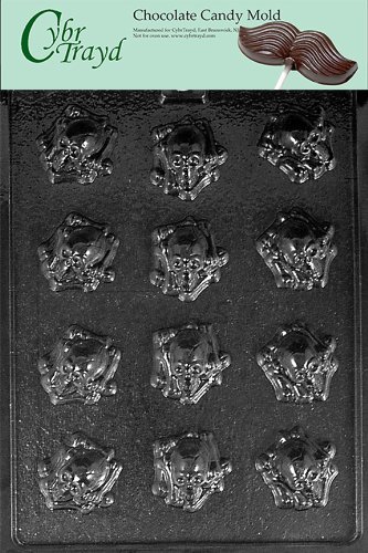 Cybrtrayd H162 Bite Size Skull with Crossbones Chocolate Candy Mold with Exclusive Cybrtrayd Copyrighted Chocolate...