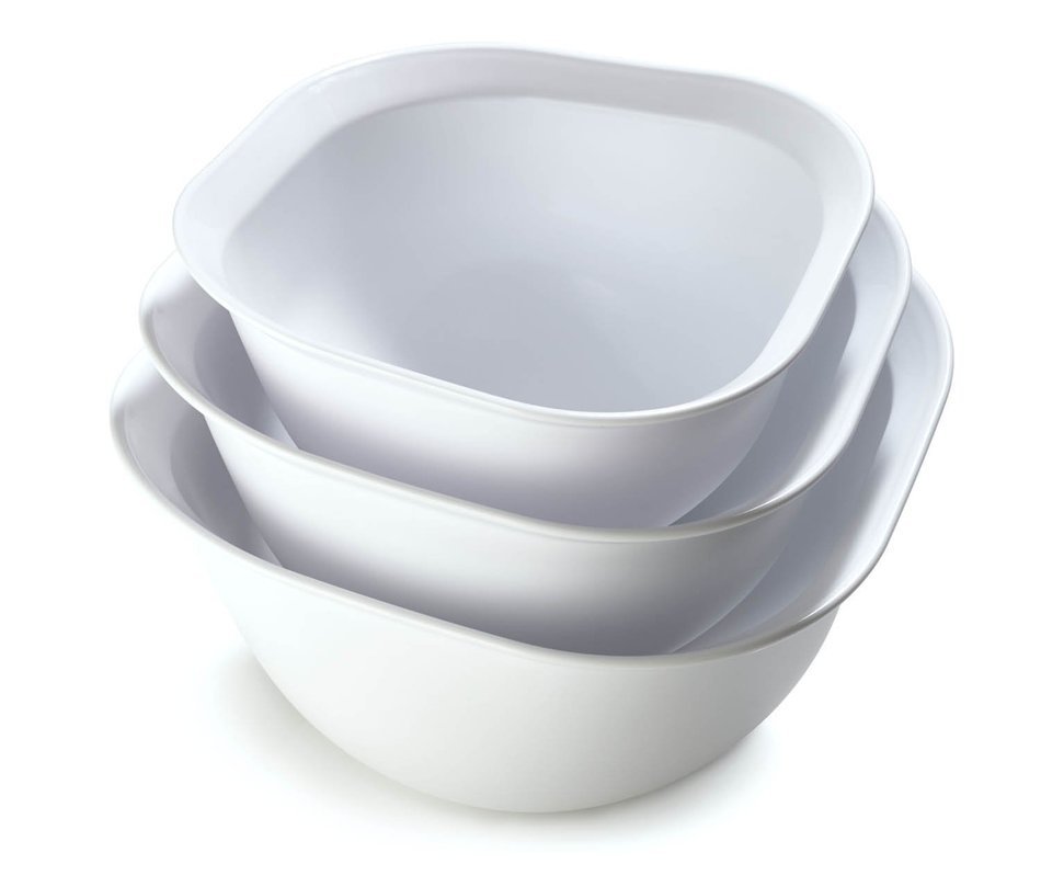 Cuisipro Mixing Bowl Set, 3-Piece, White N2