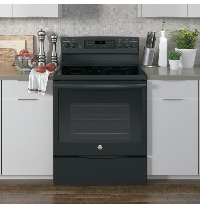 GE JB750DJBB 30" Black Electric Smoothtop Range - Convection
