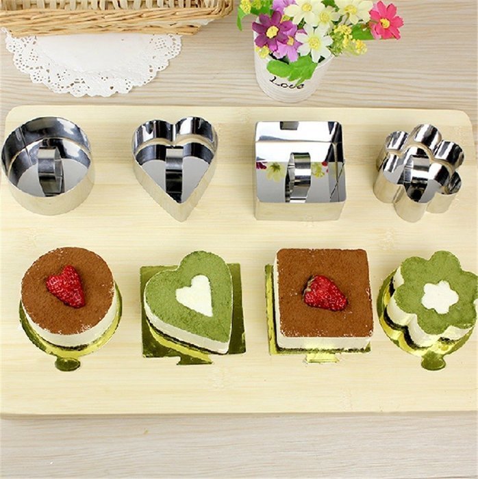 SNW Stainless Steel Cheese Cake Cookie Cutter Mold Bakeware,Flower N6