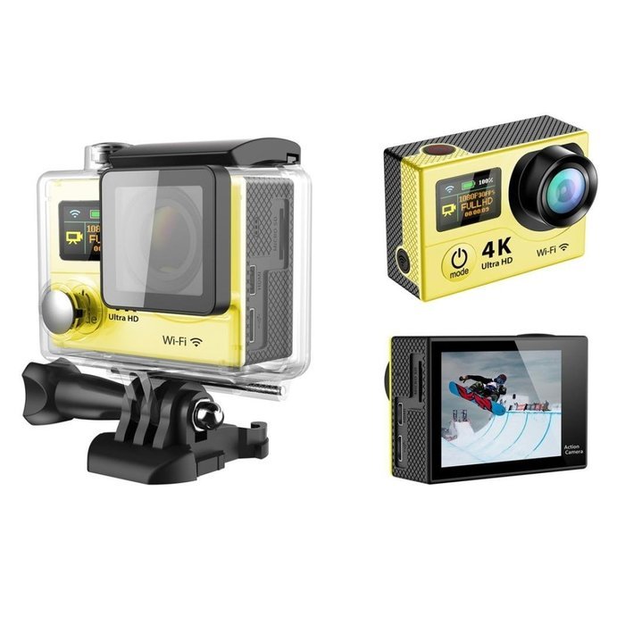 TONSEE Sport Camera H3 Ultra 4K HD 2.0 Inch Screen Action Camera Waterproof 30m, Yellow