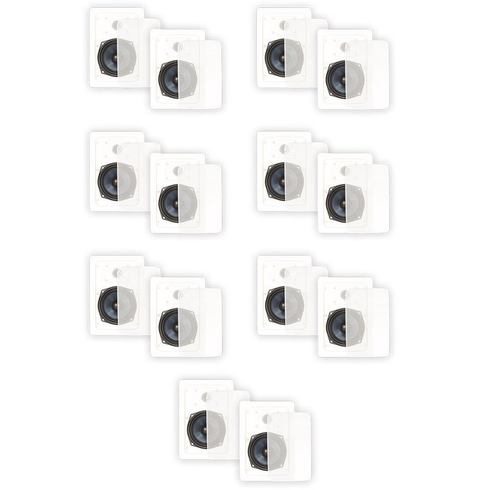Blue Octave BDW52 In Wall Speakers 2 Way Home Theater Surround Sound 7 Pair Pack