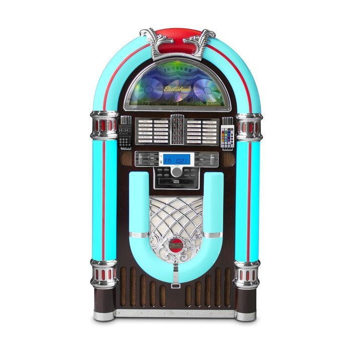 Electrohome Kinsman Jukebox with CD Player, FM Radio, USB & SD Playback and MP3 Input - EAJUK500 N3
