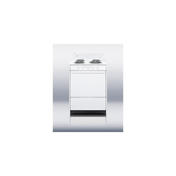 Summit WEM611 24" White Electric Coil Range