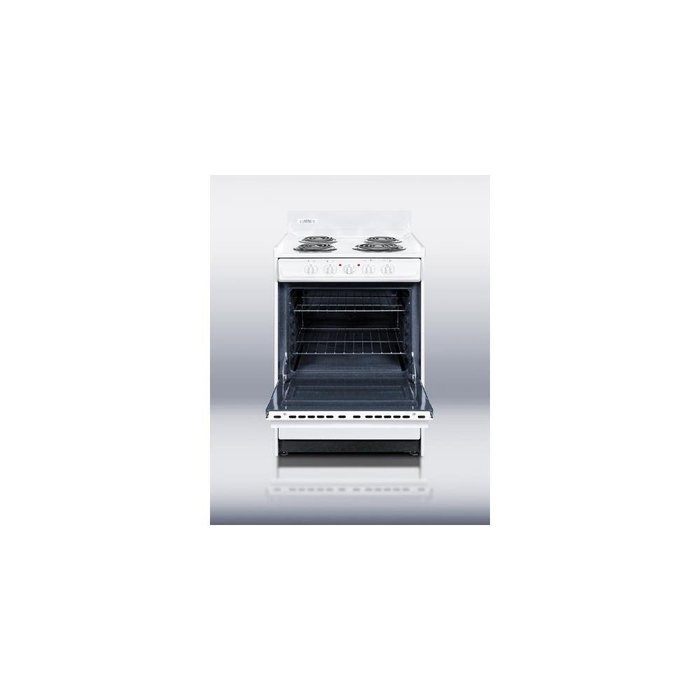 Summit WEM611 24" White Electric Coil Range N2