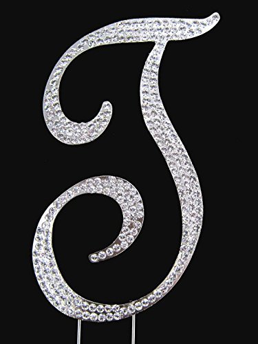 Rhinestone Cake Topper Letter T