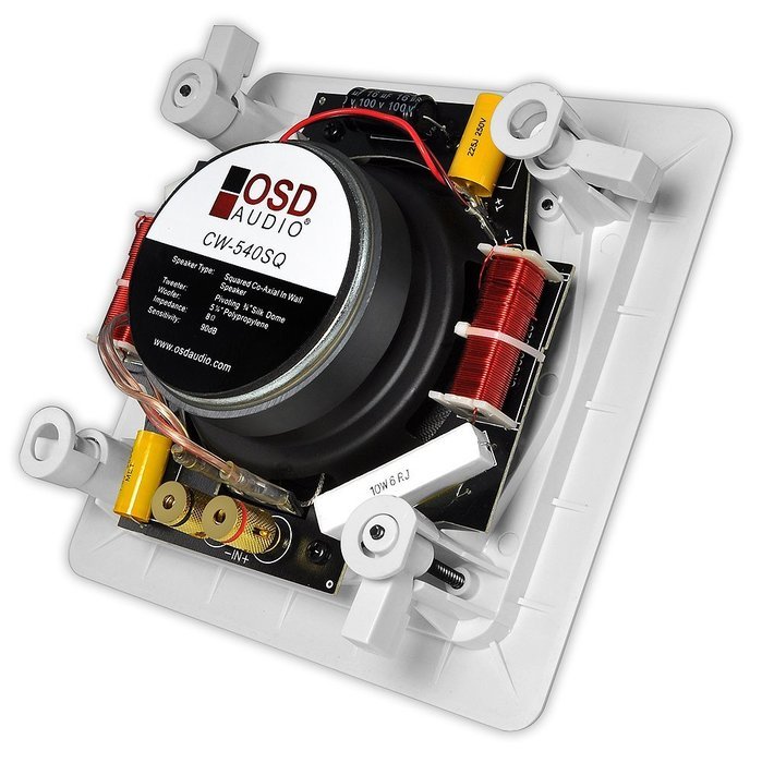 OSD Audio CW840SQ White 8-inch Poly Square In-Ceiling or In-Wall Speaker Pair N16