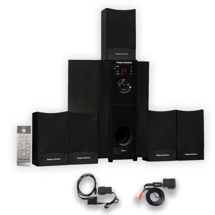 Theater Solutions TS511 Home Theater 5.1 Surround Speaker System with Bluetooth and Optical Input N2