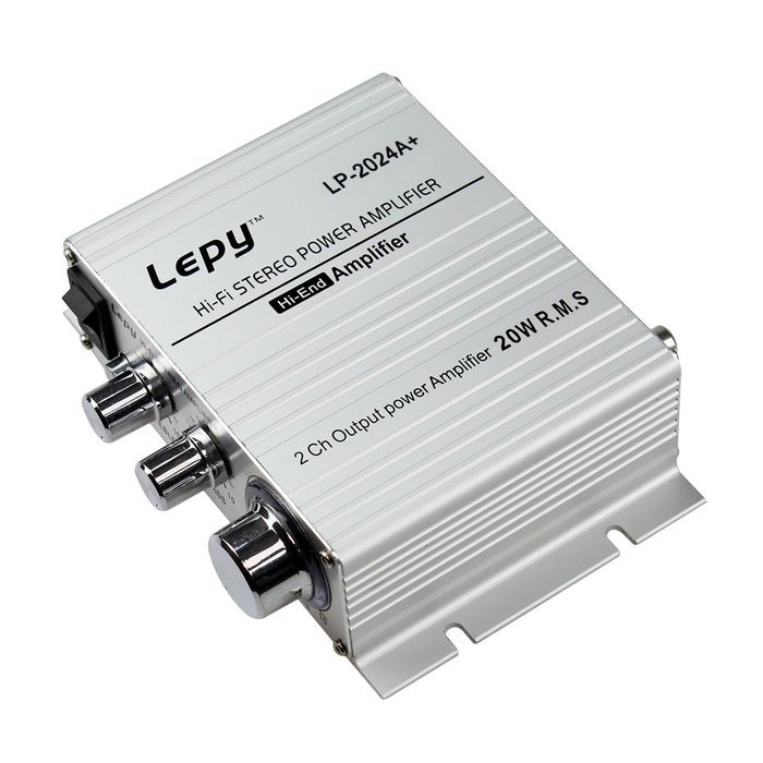 Lepy LP-2024A+ Digital 2x20W Mini Hi-fi Stereo Power Amplifier Silver with 3A Power Cable for MP3 MP4 Mobile Phone... N5