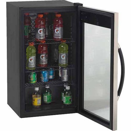 Avanti Showcase Beverage Cooler with Stainless Steel Door Frame and Dual-Pane Glass Door